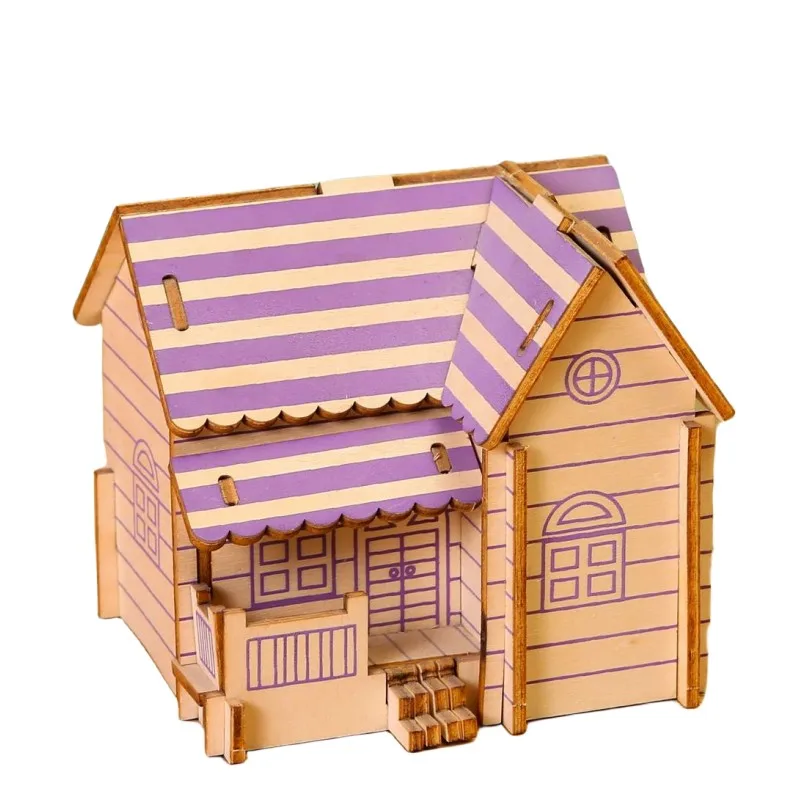 Hot wooden puzzles Hobby gifts Diy mini dollhouse STEM educational toys Wooden 3D jigsaw puzzle model other educational toys