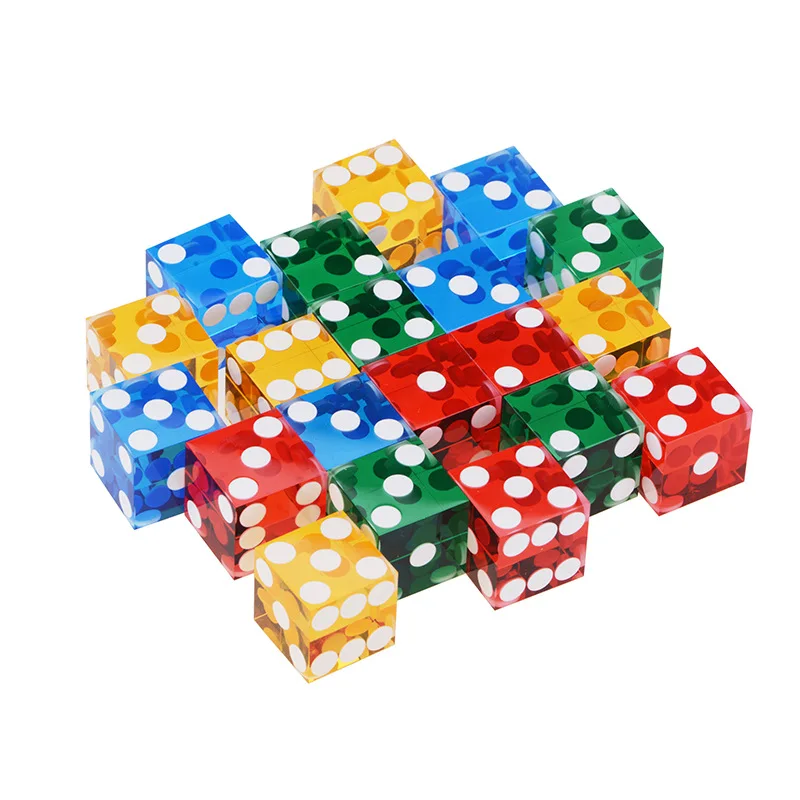 Factory supply high-end entertainment game 19mm right angle transparent LOGO printing dice