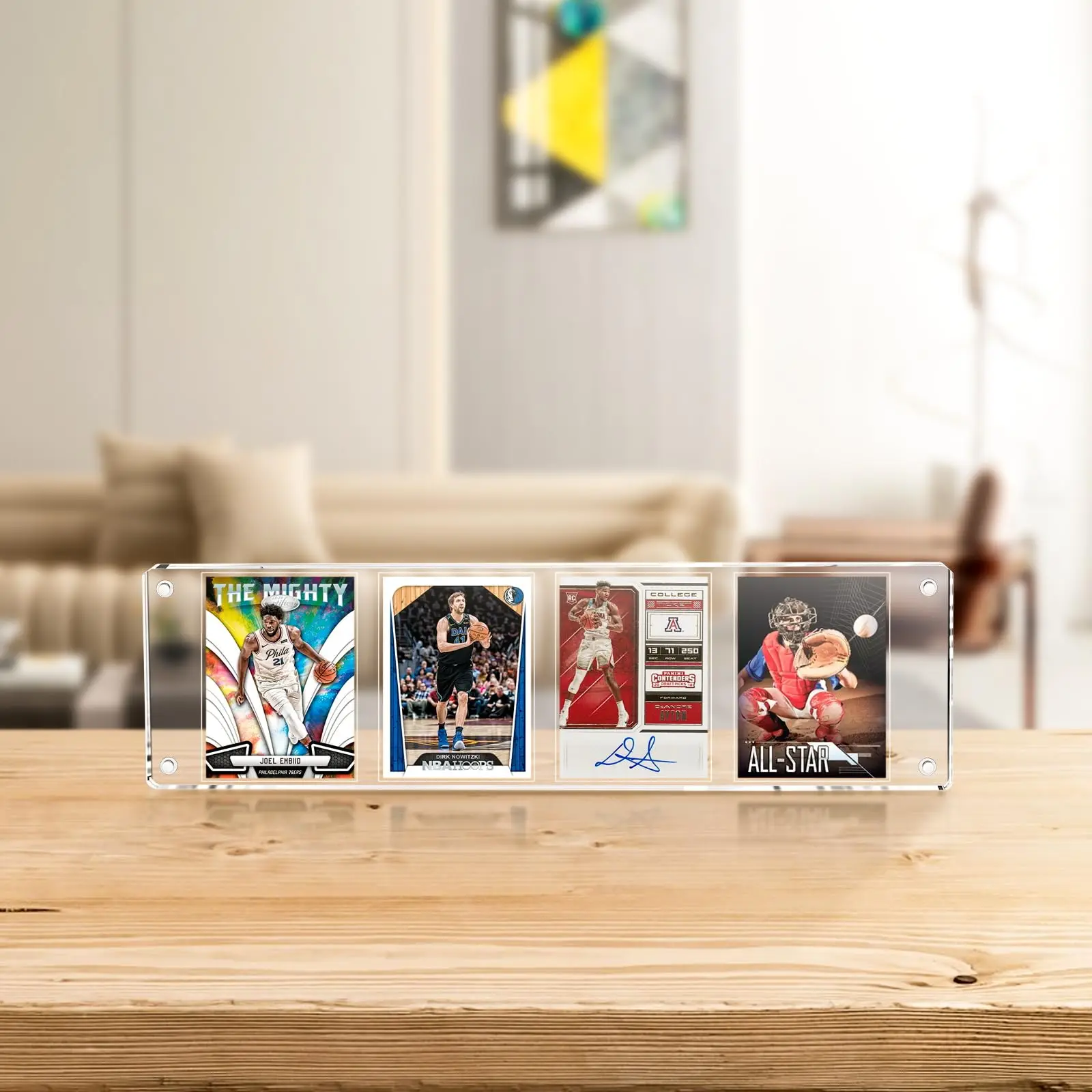 TCG pokemon Sports Trading Card Desktop Display Acrylic Display Frame for 4 Standard Cards