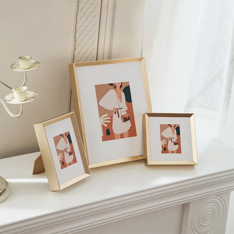 Factory Custom Aluminium Metal Photo Picture Frame Wall Decoration Table top Display High Quality