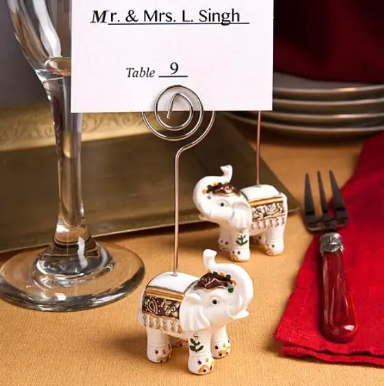 Wedding Favors Good Luck Elephant Place Card Holders Table Decoration (100pcs/lot)