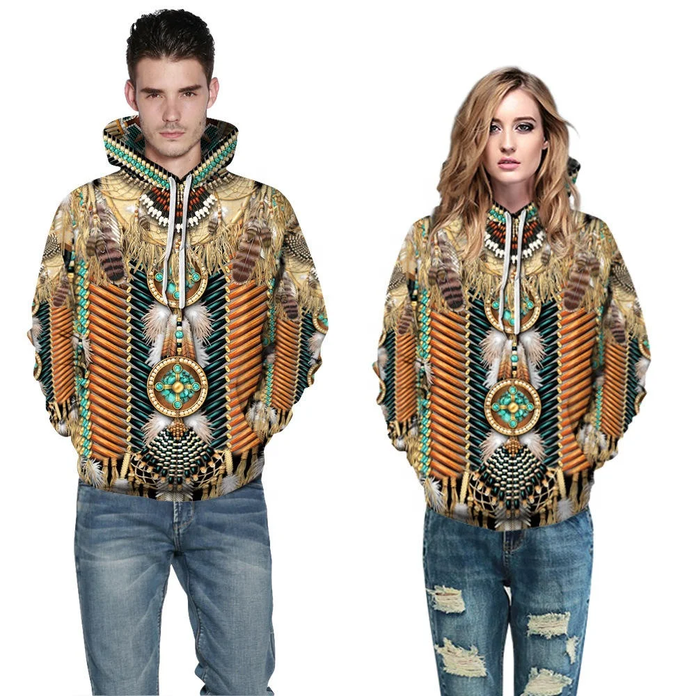 3D full print unisex hoodie Bohemian long sleeve print ultra David coat