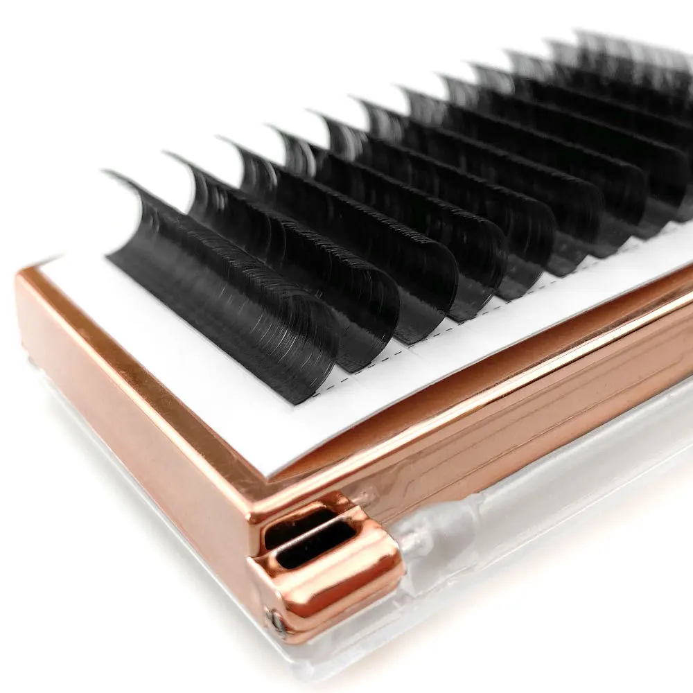 Wholesale Matte Black 0.03 0.05 0.07 Cashmere Auto Blooming Lashes Extension Soft Self Fanning Eyelashes Handmade