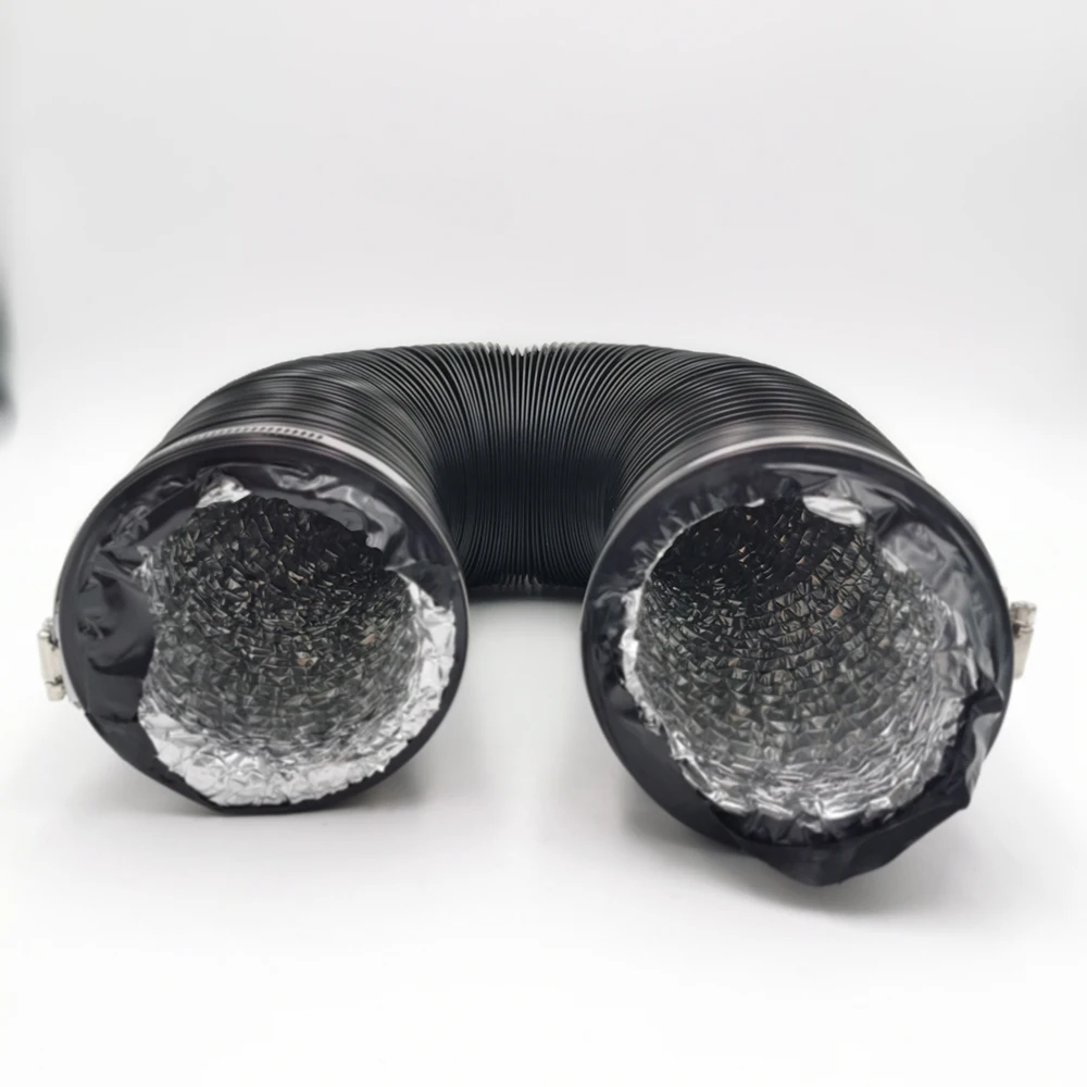 2 sets HVAC system  4 inch  8ft Non-Insulated pvc aluminum foil Combine  flexible  air duct   with 2 clamps