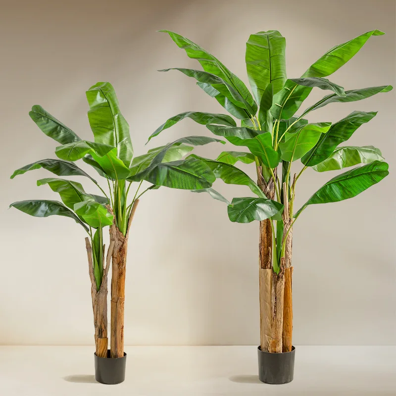 Hot-selling artificial green plants, large landing plantain trees, potted artificial plants