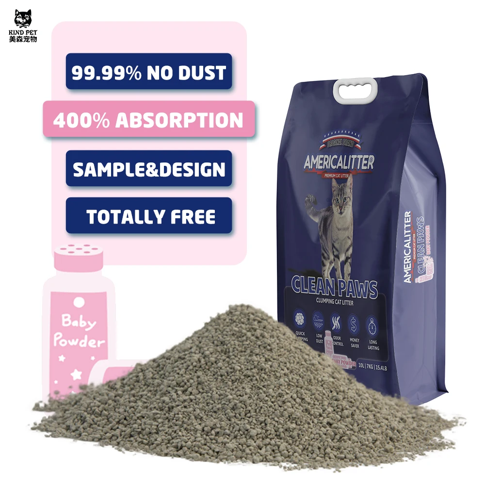 Widely use in Canada best seller best clumping deodorant  bentonite cat litter 10l  wholesaler