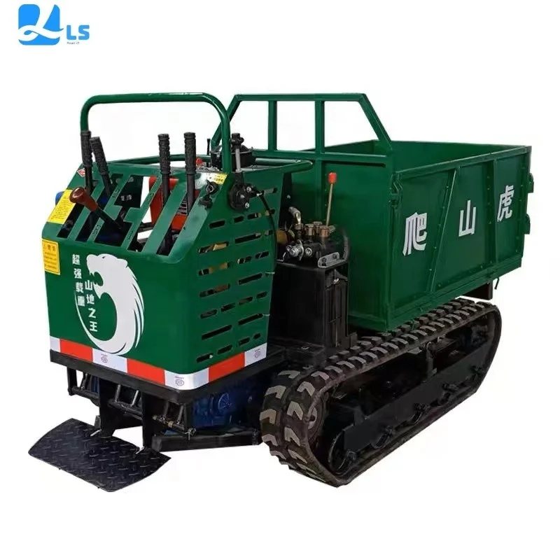 Mini Crawler Dumper Trucks Rubber Track 1 Tons Crawler Transporter Dumper