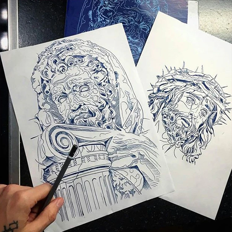 High Quality 4 Layers 100 Sheets Per Box A4 Size Transfer Paper Tattoo Thermal Stencil Carbon Copier Paper For Tattoo Artist