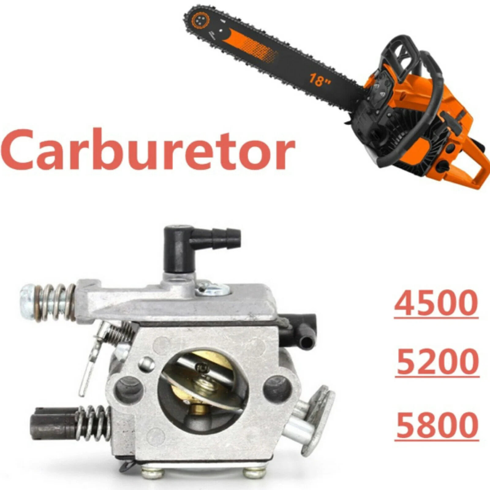 Chainsaw Carburetor Carb 4500 5200 5800 for ZENOAH 4500 5200 5800 52CC 58CC Chinese Chainsaw Replacement