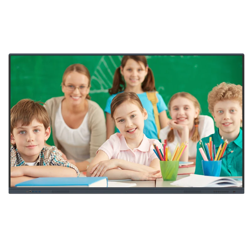 55/65/75/86/98 Inch Portable Interactive Smart Board LED Black Metal Smart Technology Smart Whiteboard Education ROHS I5 CPU