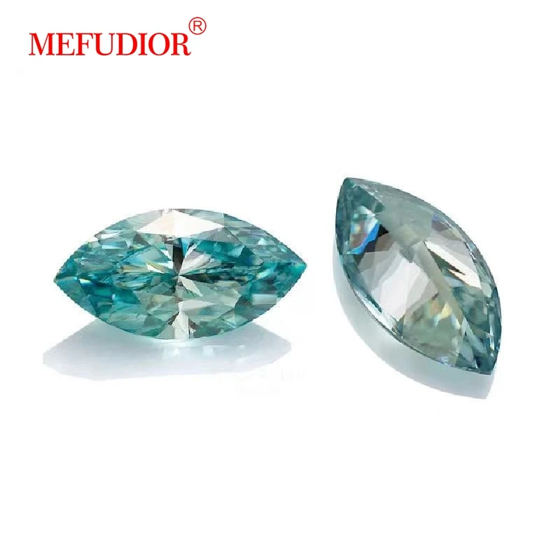 Green Vvs Marquise Cut Loose Moissanite Fancy Shape Synthetic moissanite D Color emerald green moissanite loose stones