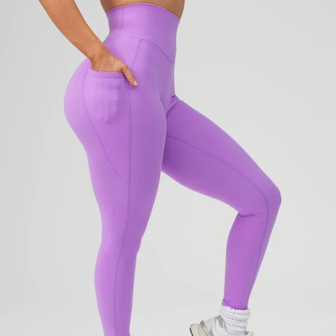 Custom Sports Yoga Pants  High Waist Stretch Scrunch Butt Lift V Back Leggings With Pockets Workout Gym Yoga Leggings For Women