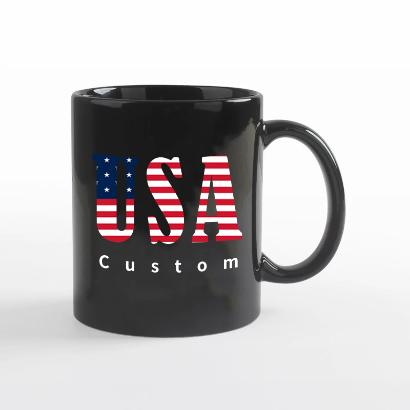 Custom Black blank mug heat press printer machine coffee mug ceramic cup for printing Seville Sao Paulo Travel Souvenir Mug