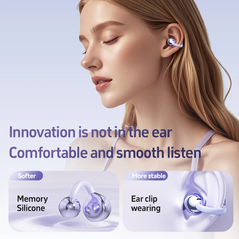 M108 Ear Clip Sports Earphones Hi-Res Audio Lossless Sound Quality Wireless Earbuds with Spatial Stereo Sound and HD Voice Call