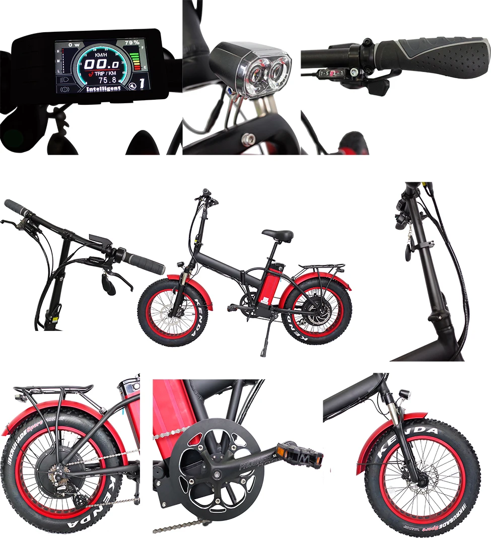 Eu warehouse 1000w 48v electric fat tire bike folding hydraulic disc brake high quality 2022
