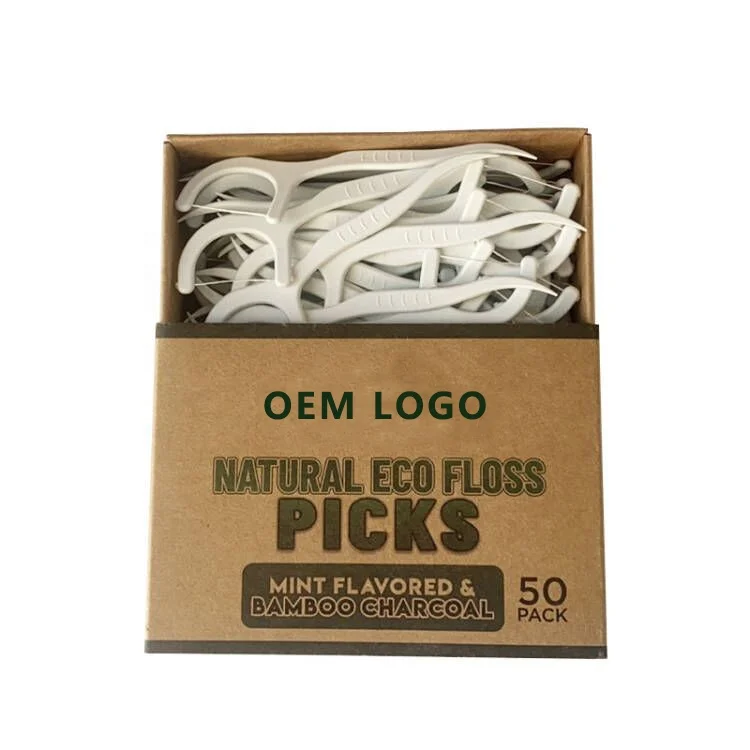 Top Sales 100% Biodegradable Vegan Corn Toothpick dental floss sticks plastic free floss pick