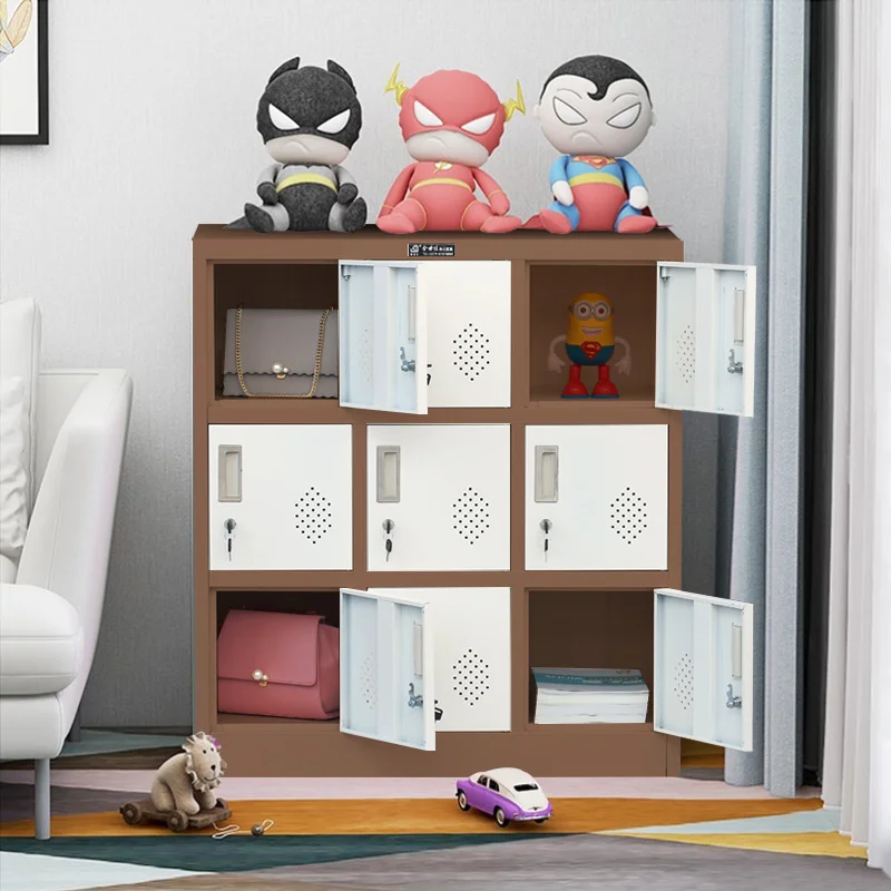 9 door Small Metal Storage Cabinet with Lock storage cabinets metal locker steel tool storage garage furniture mini metal locker