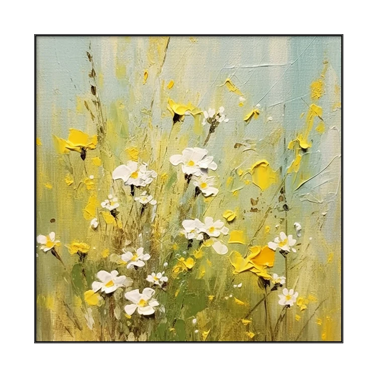 Impressionism Art  Flower Hand-Painted  Wall Art for Home Decor texture Oil still life paintings on Canvas for Living Room
