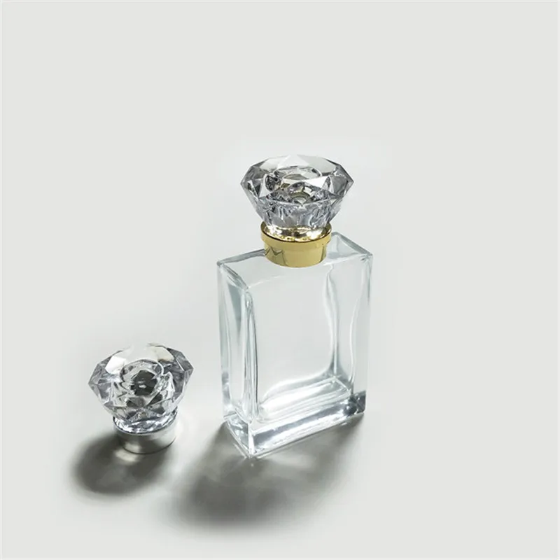 Surlyn Diamonds Transparent Top Shiny Transparent Perfume Bottle Cap with Silver or Gold Ring