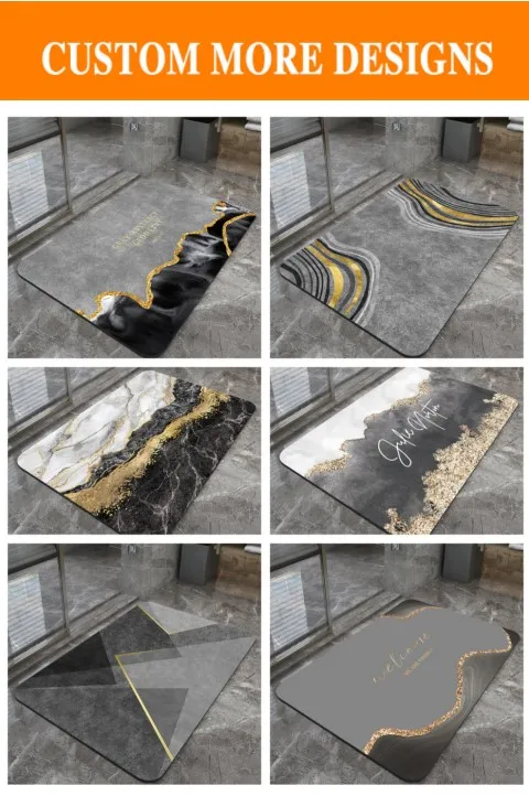 Hot sale  Quick Drying Bath mat Kitchen Entrance  Custom Door Mats Super Absorbent bath mat Non slip Diatom Mud Bathroom Rug