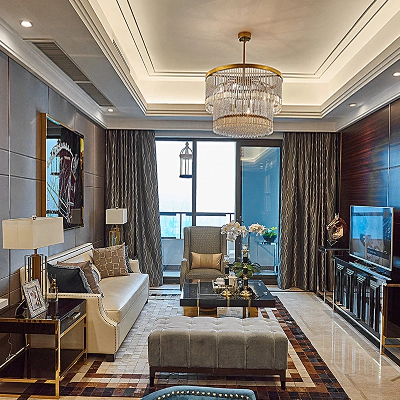 Italian luxury modern center table gold leg marble top square coffee table for living room