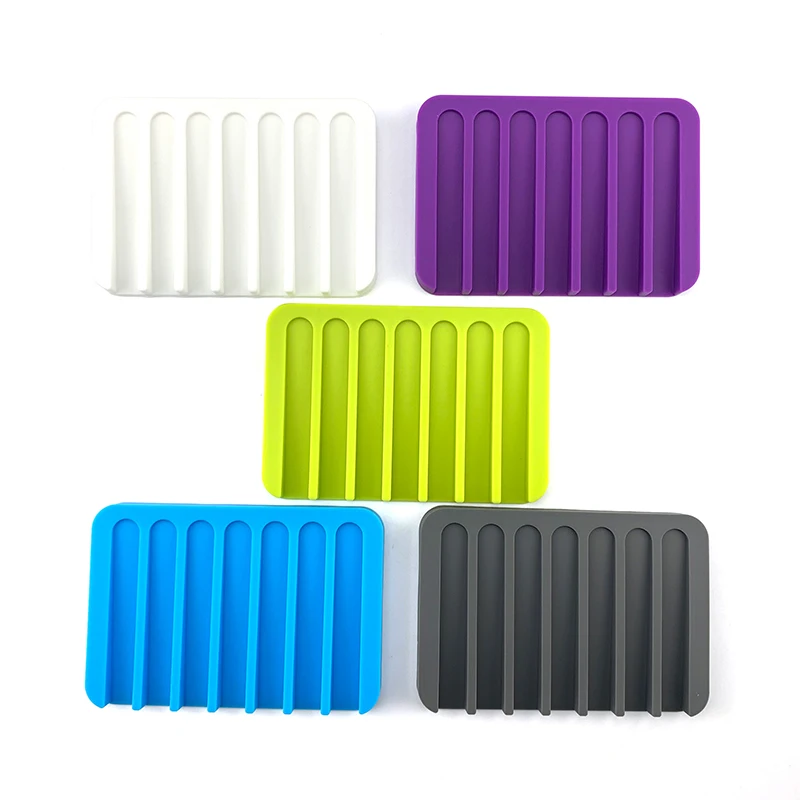Silicone Soap Dish Holder Draining Tray Sink Dish Sponge Holder for Bathroom Shower and Kitchen_10