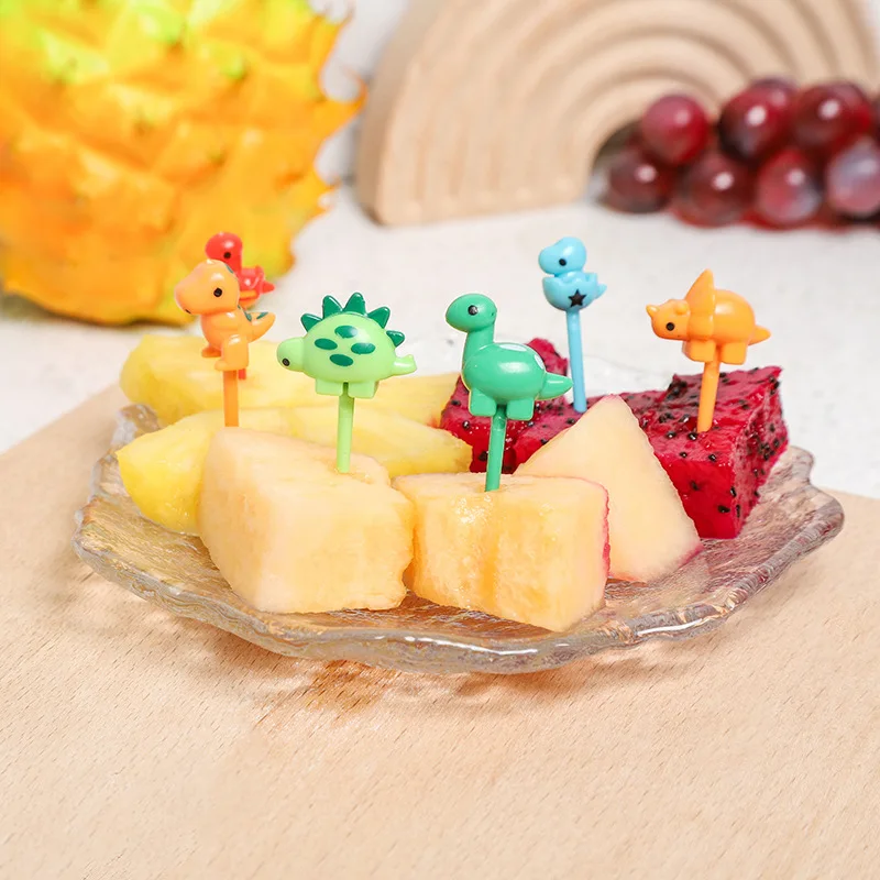 Animal Fruit Fork Food Grade Plastic Mini Cartoon Kids Cake Fruit Toothpick Bento Lunch Bento Accessories