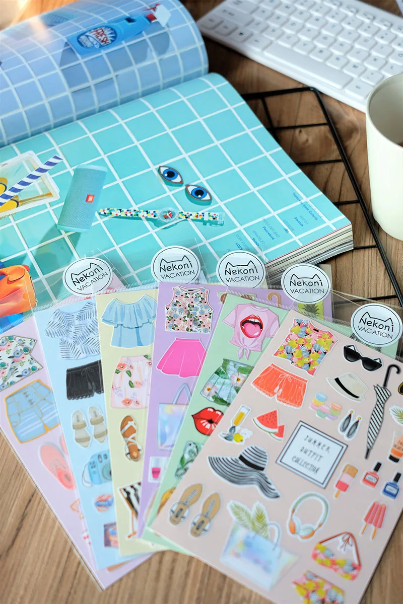 Nekoni Holiday Series Stickers Cut Sticker Adhesive Decals Decorative Decals Custom PVC Vinyl Decal for Hand Account