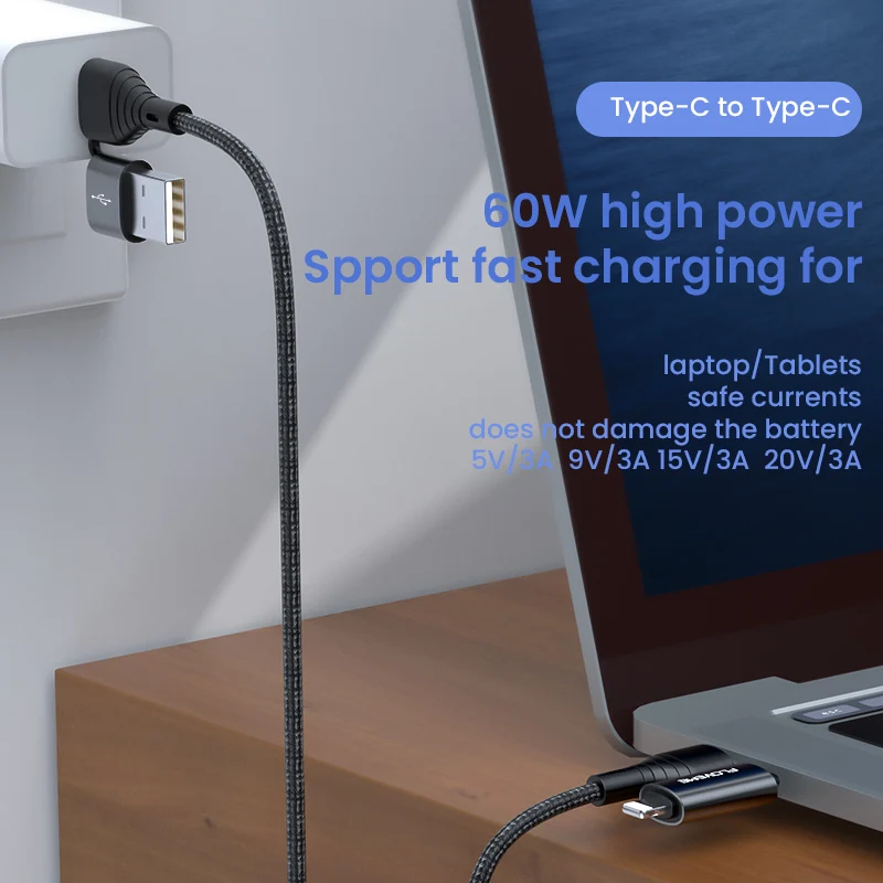 DHL Free Shipping FLOVEME New Four in One 3A Nylon Data Sync Fast Charging Type C To Type C Charger Cable For Sale