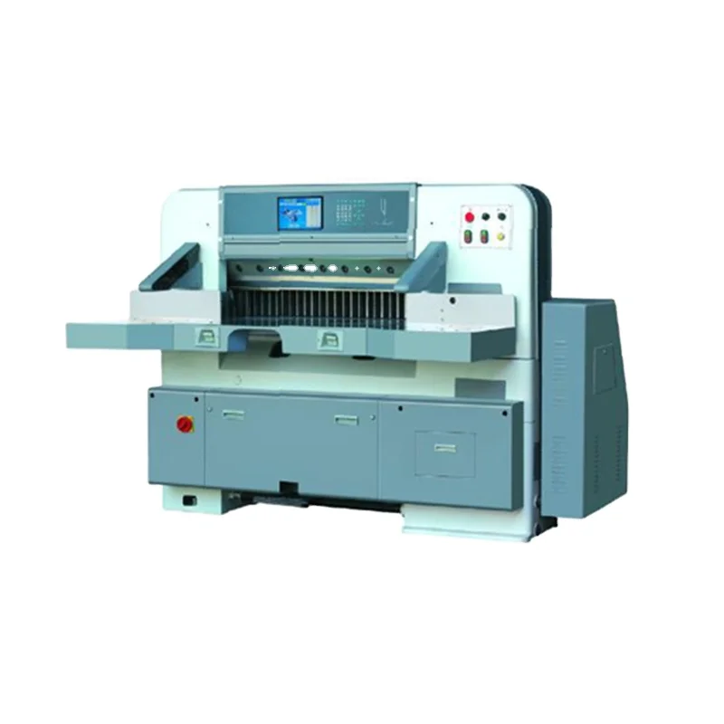 HL-QZ780/920/1150/1300/1370DE Series 10.4 inch Colorful Screen program control double hydraulic double guide paper cutter