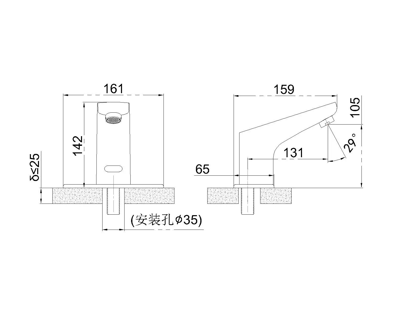High Quality HY-165D Automatic Sensor Faucet Non-Contact Touchless Water Tap Mixer for Bathroom Kitchen School