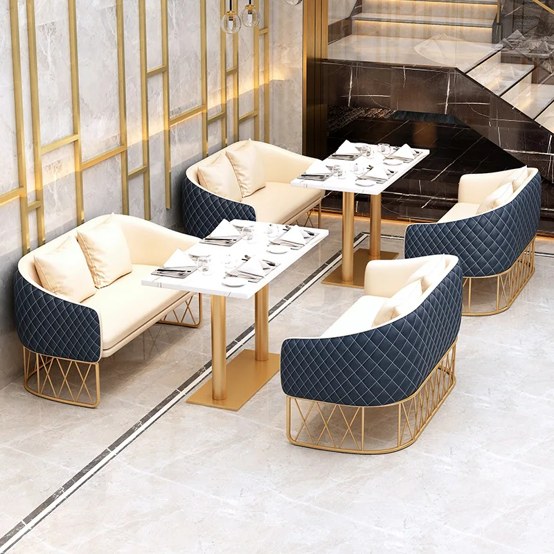 Modern Light Luxury Hotel Apartment Villa Restaurant cafe Living Dining room furniture sets marble tables Chairs set Custom