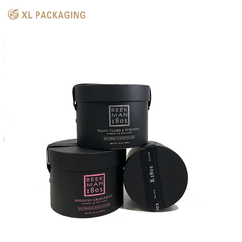 Custom Premium Matt Black Paper Tube Cardboard Round Gift Box Cylinder For Perfume Bottle Packaging