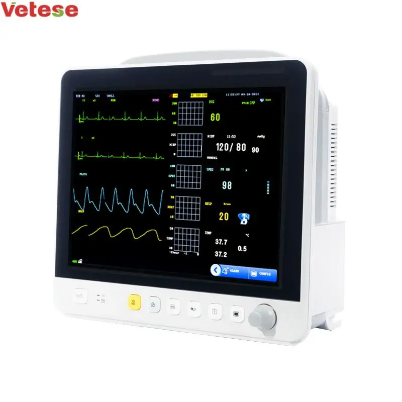 Yonker 12inch 6   multiparameter patient monitor cardiac monitor vet monitor  touch screen bulit-in printer