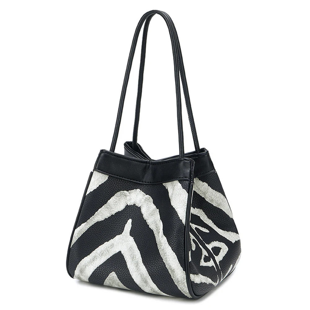 Unique design Zebra striped ladies pu leather handbags manufacturer OEM custom logo fashion women top brand tote hand bag