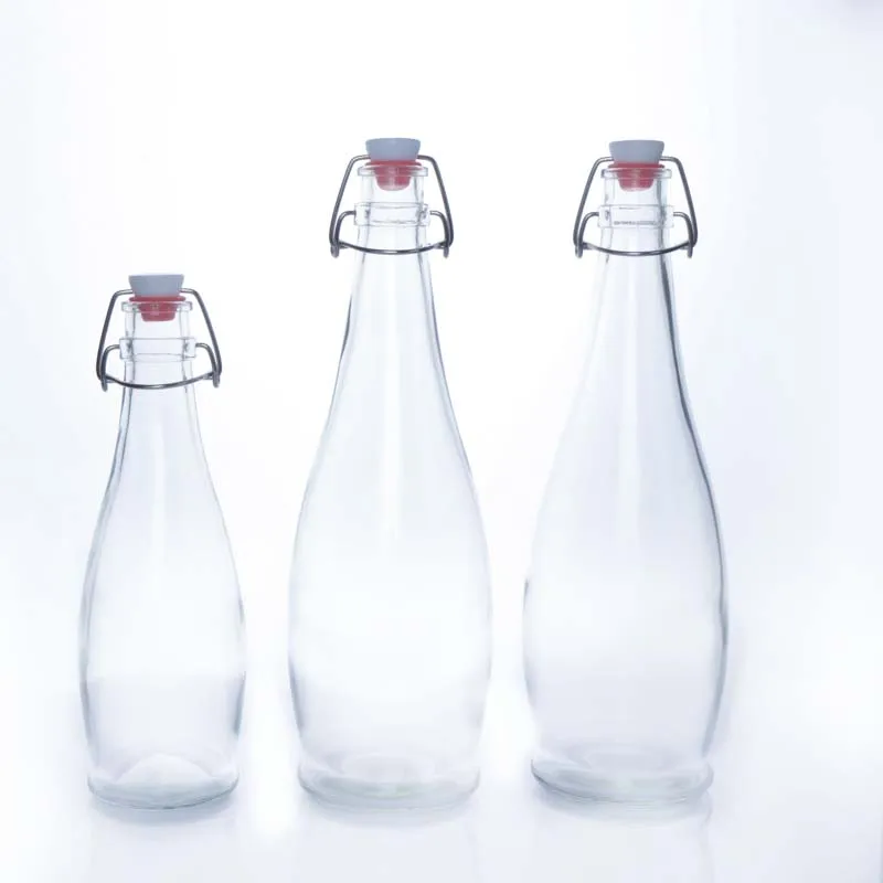 Wholesale empty 250ml 350ml 500ml 1000ml glass swing top bottle