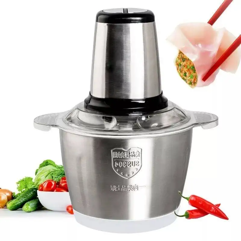 Бытовая эффективная кухонная мясорубка электрическая 3 л 300 Вт малая Мясорубка из нержавеющей стали