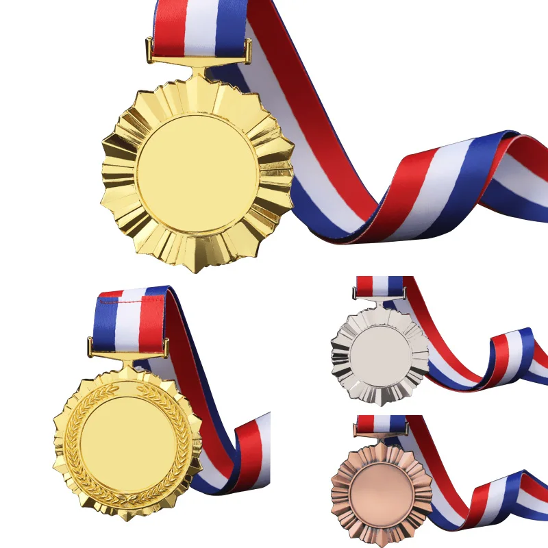 Wholesale Custom Zinc Alloy Metal Medal Cheap Design Your Own Blank 3D Gold Award sport medals With Ribbon