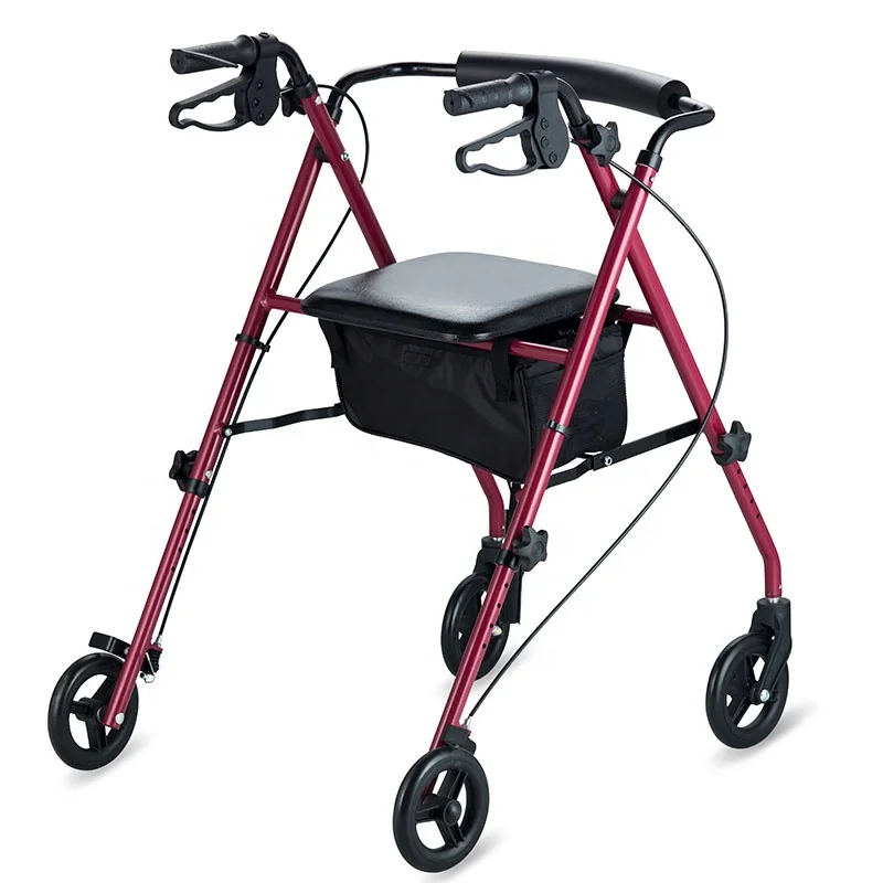 MSMT All-Terrain aluminum folding Rollator walker with seat wheels for disabled johnny walker red label drive rollator walker
