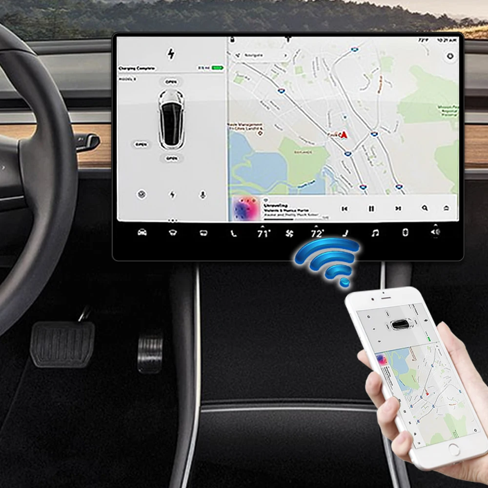 Sibolan car  tft screen capacitive touch monitor with extra wireless monitor auto electronics for i&phone smartphone notebook