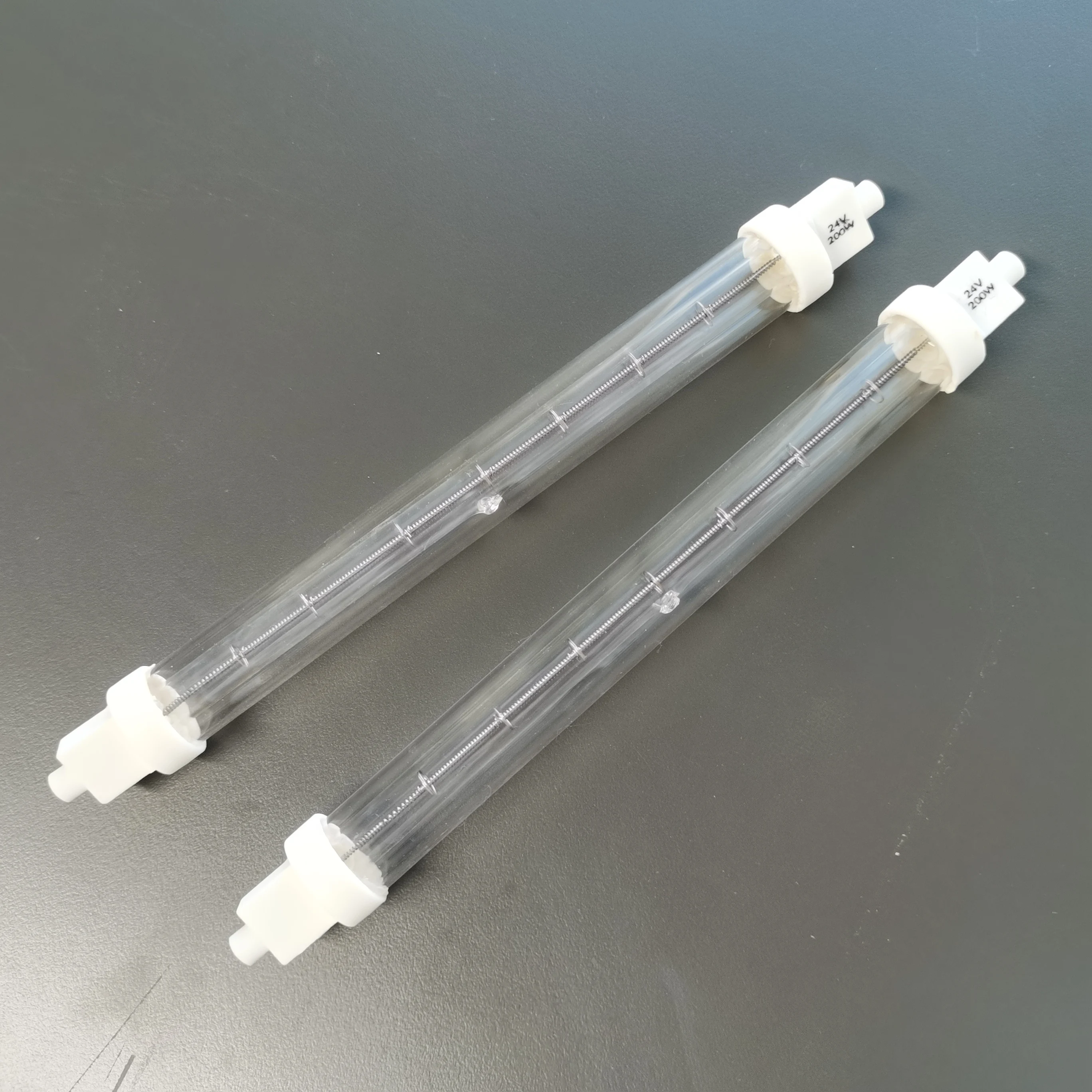 24V 200W Short Wave Jacketed Infrared Catering Heat Lamp R7s Clear Halogen IR Lamp