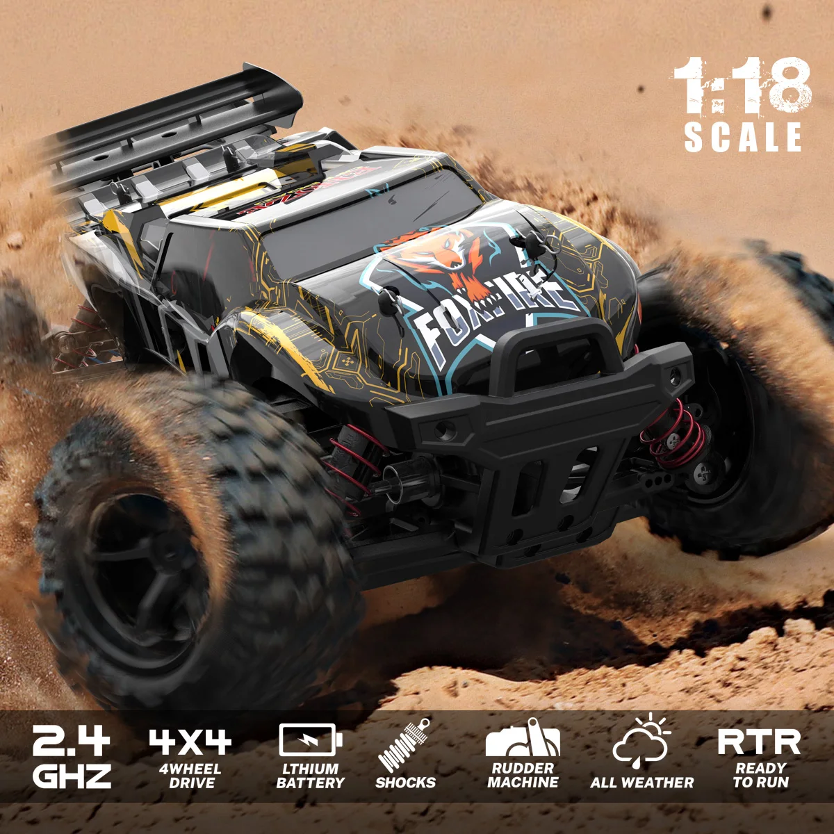 9307E Заводская оптовая продажа водонепроницаемый 1/18 2 4 ГГц RC высокоскоростной гоночный автомобиль 4x4 40 + миль в час автомобили для детей