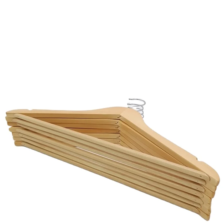 
Factory price custom logo wholesale modern cheap for suit clothes pants wooden hangers non-slip 100pcs 