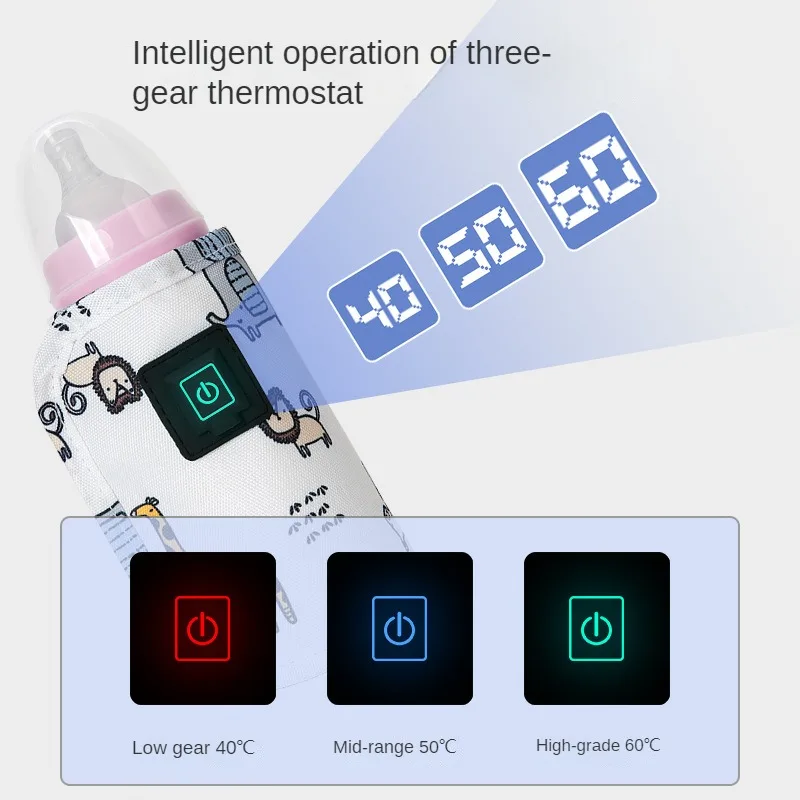 Bottle Insulation Cover USB Heating Constant Temperature Milk Warmer Outdoor Portable Feeding Bottle Protection Cover