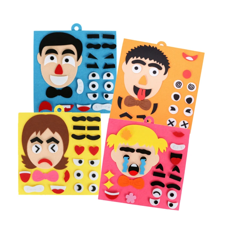 Cartoon Puzzle Educational Kids Toys Emotion Change  Puzzle Toys EVA 3D DIY Sticker