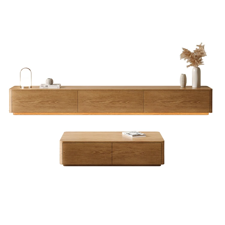 New Modern Wood Furniture TV Stands for Living Room TV Cabinet and Coffee Table Set Media Console TV Unit Wall