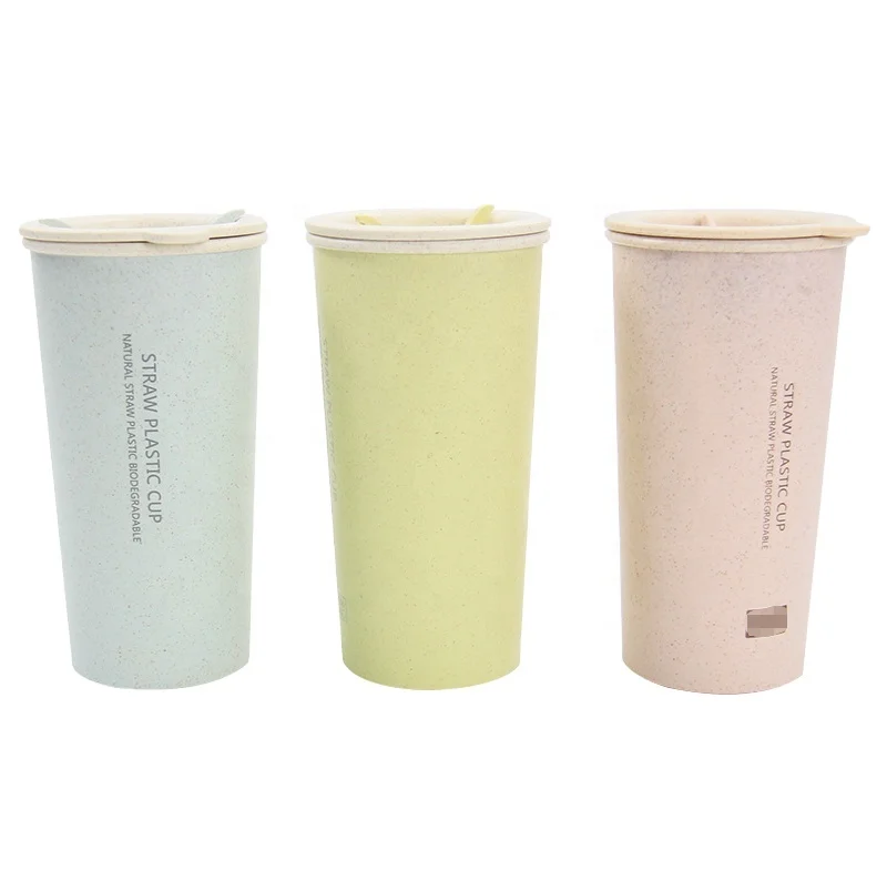 
Eco friendly biodegradable reusable wheat straw cup water bottle coffee cup with custom logo 