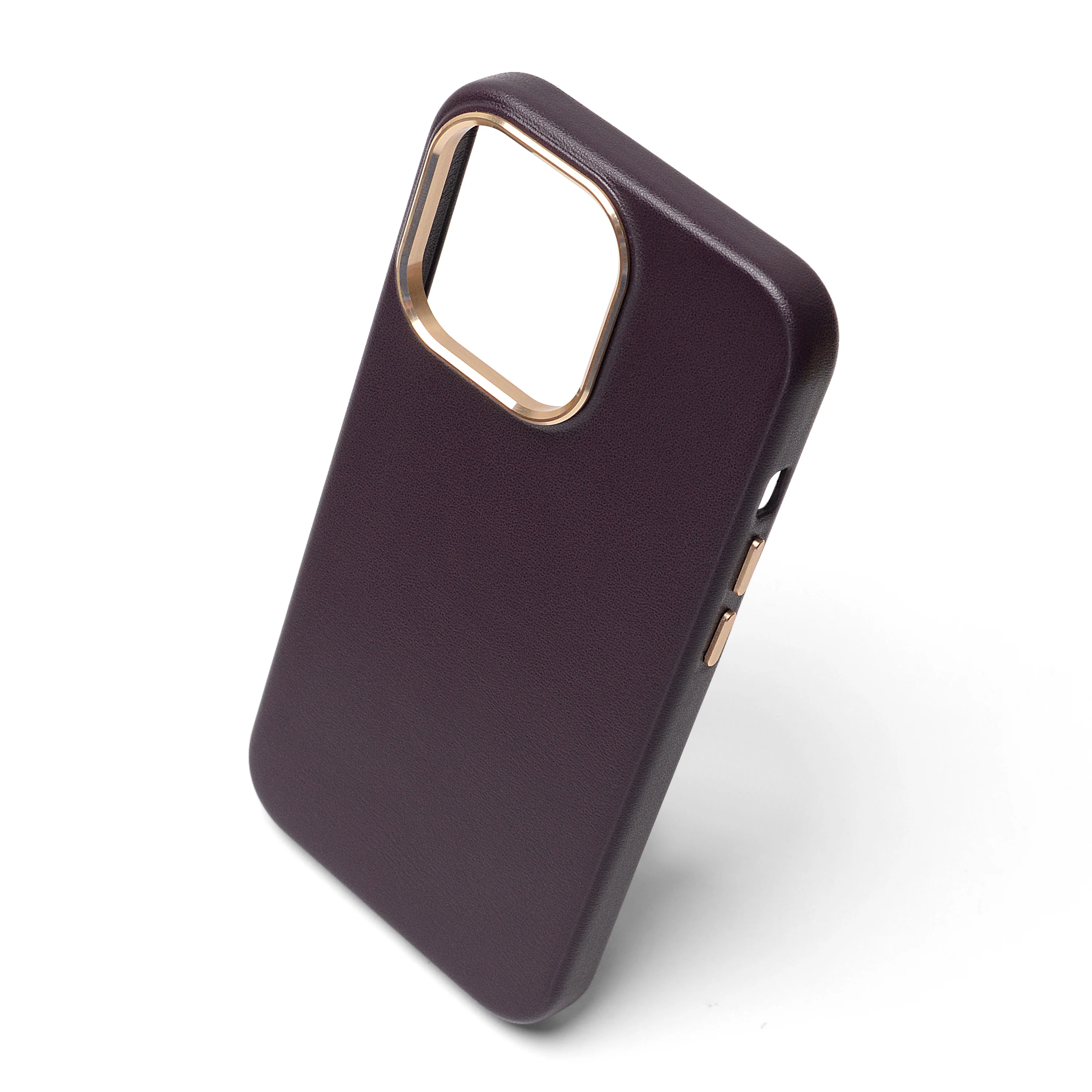 Elegant Purple Waterproof Phone Case For IP12Promax IP13 IP14 IP15 Promax  Fashionable Smooth Leather Phone Case