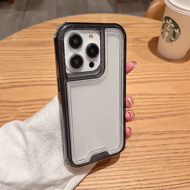 3 In 1Tri Layer Phone Cover for Redmi  Note 12 pro 11 PC TPU Shockproof Protective Clear Neon Yellowing Mobile Back Cover Case