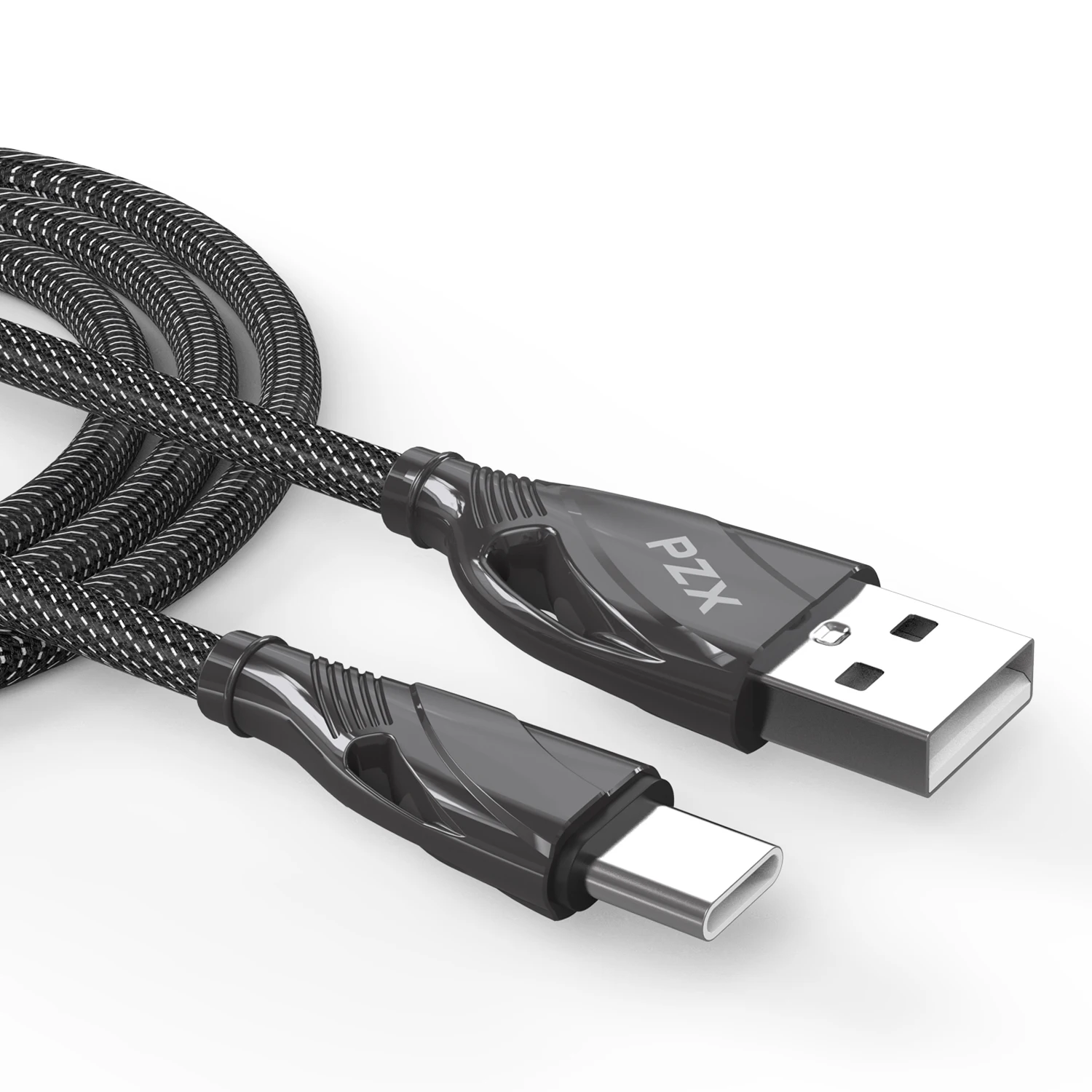 PZX V182s 1M 3A Zinc Alloy Nylon USB Data Charging Type C Cable USB Android Type C Cable